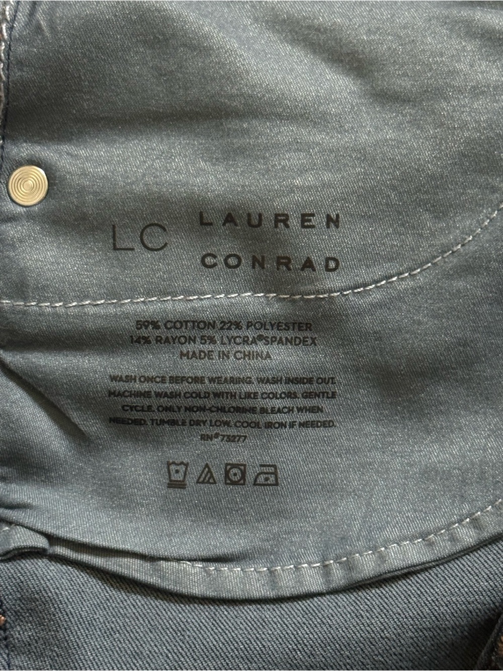 LC Lauren Conrad Super High-Rise Super Skinny Blue Jeans-Size 2 - Picture 4 of 9